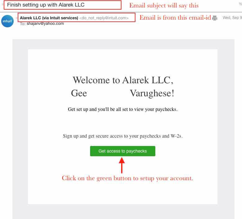 email from Alarek for Payroll