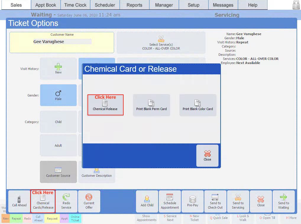 Chemical Relase Form